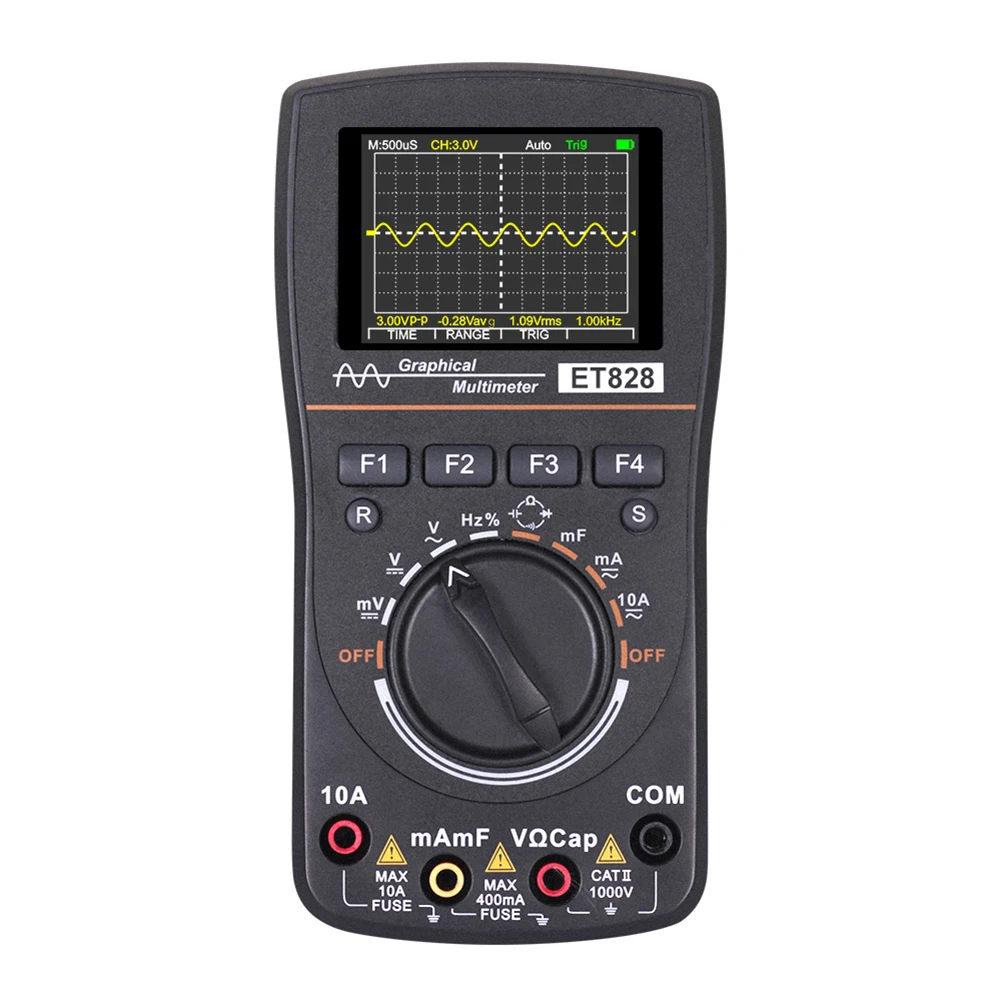 ET828 2 in 1 Digital Oscilloscope Multimeter 1MHz 2.5Msps Tester with Analog Bandwidth Intelligent Graphical Oscilloscope Meter