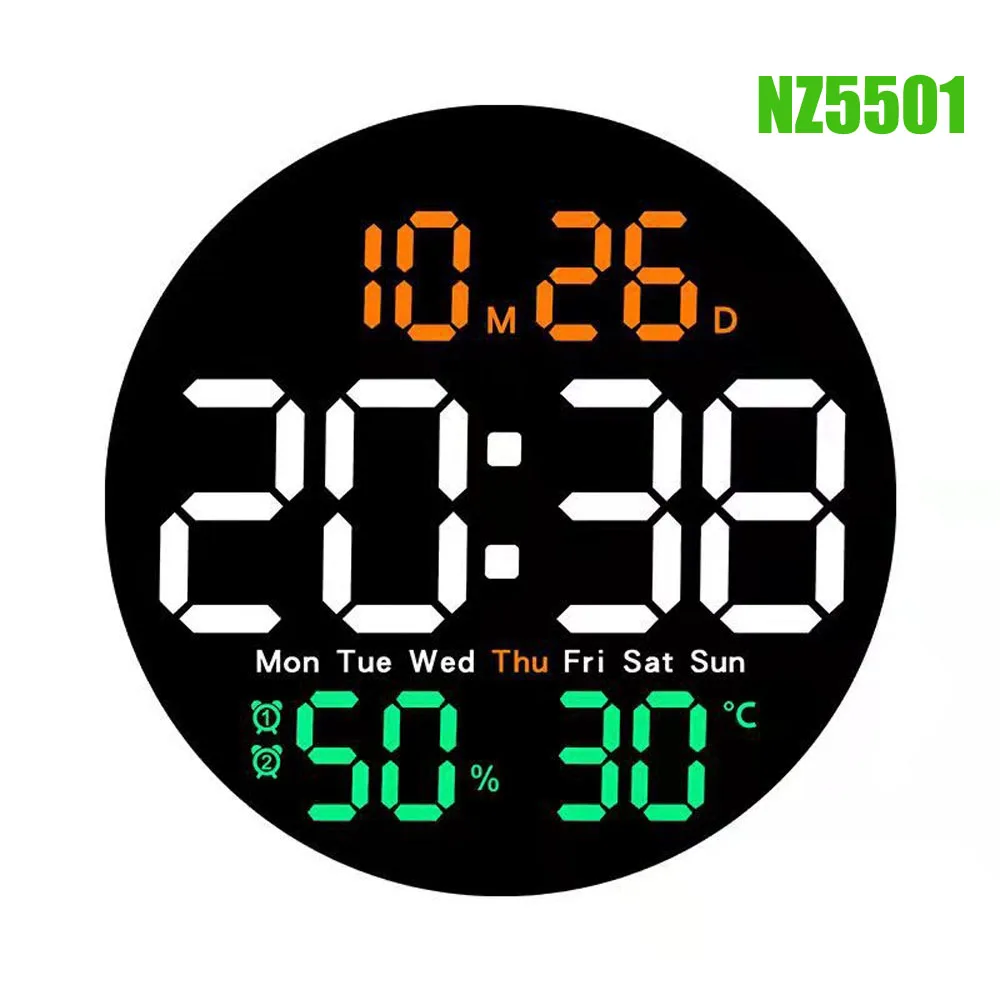10-Inch Colorful LED Calendar Clock 6
