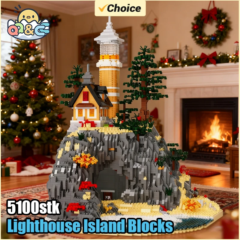 Lighthouse Building Blocks Toy Set with Light for Kids