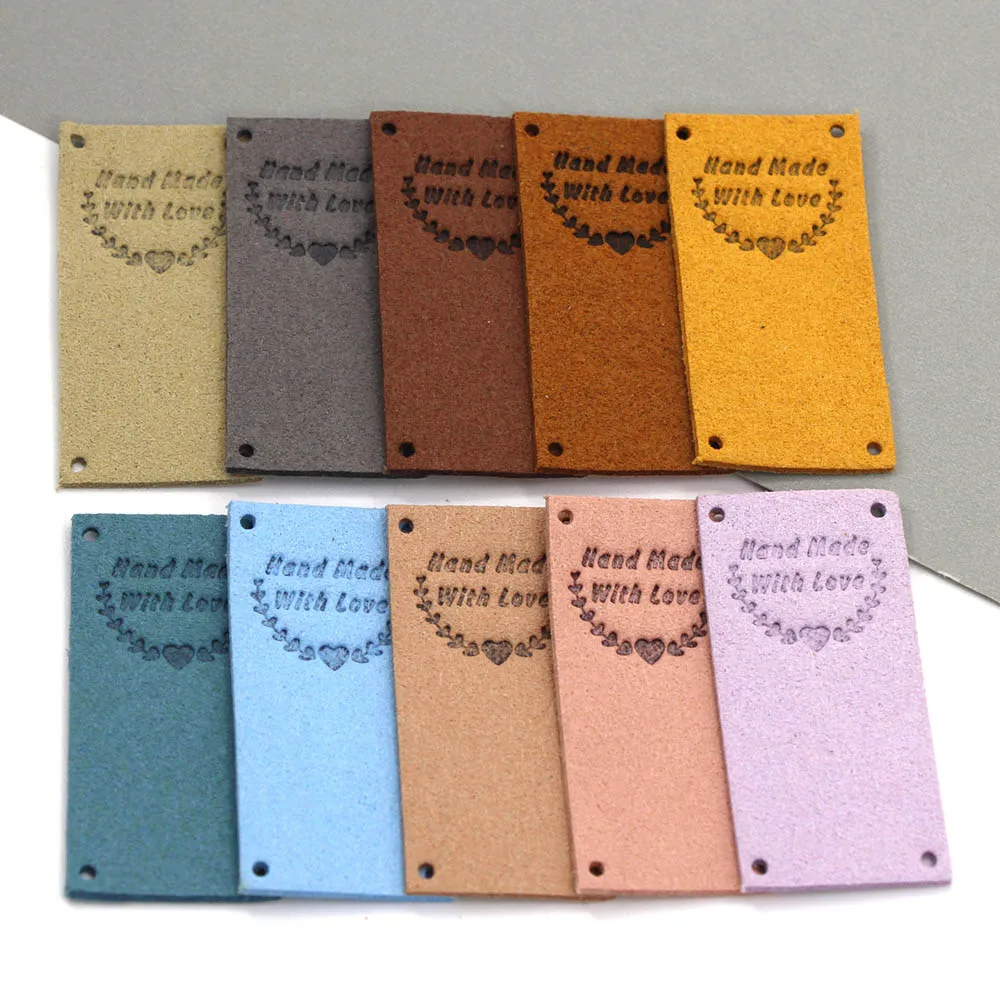 20Pcs Handmade Labels For Clothes Made With Love Leather Tags Hand Made  Label For Hats Heart Knitting Tags Sewing Accessories - AliExpress