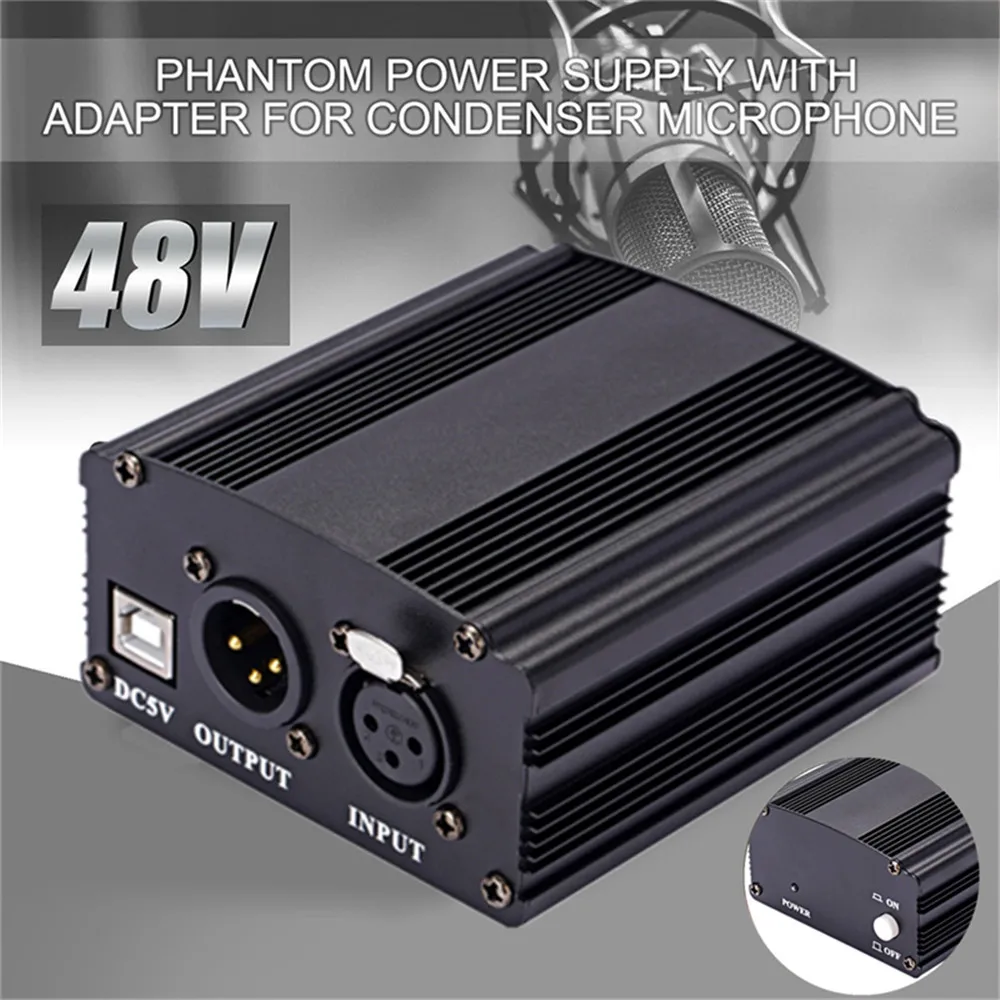 48V Phantom Power Mic stabilizzatore adattatore XLR cavo per microfono a  condensatore Studio registrazione Phantom Power BM-800 a condensatore Mic -  AliExpress
