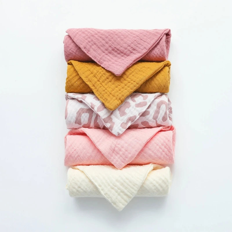 10Pcs Baby Square Towels Infants Wash Hand Face Towel Handkerchief Feeding Bib Burp Cloth Soft Crepe Muslin Saliva Towel