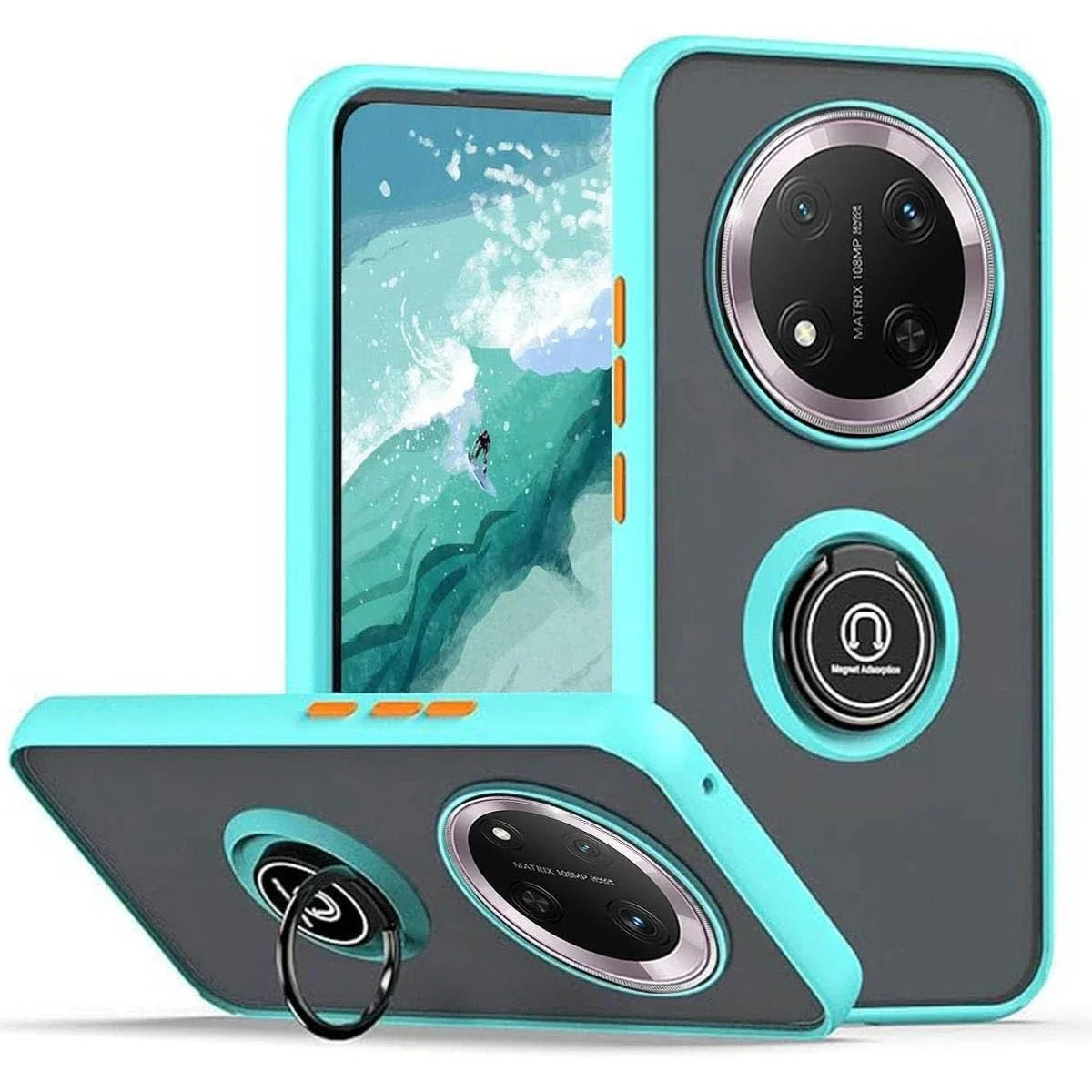 Armor Matte Clear Case with Magnetic Stand Holder and Shockproof Protection