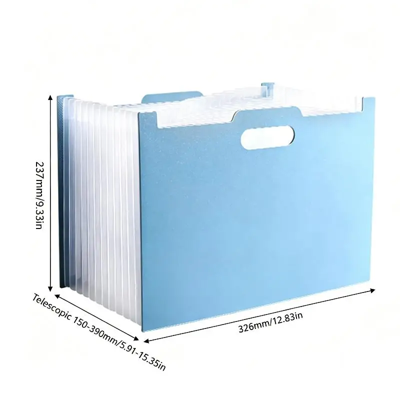 Organizzatore di Documenti a Fisarmonica con 13 Tasche, Cartella Espandibile A4 con Tasca per Etichette per Ufficio, Scuola, Lavoro, Casa, Scrivania - immagine 6
