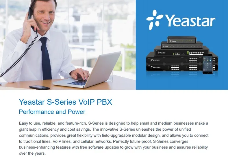 Yeastar-S20 VoIP PBX 컴팩트 보급형 소기업용 전화 시스템,-S20 S50 S100 S300 S412 모델