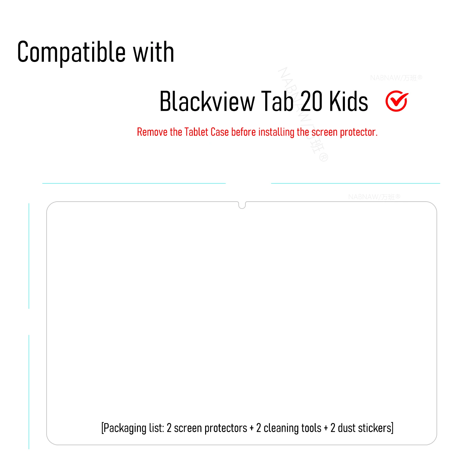 Kids Tablet 10.1-Inch Tempered Glass Screen Protector, Anti-Scratch & Easy Install, 2-Pack