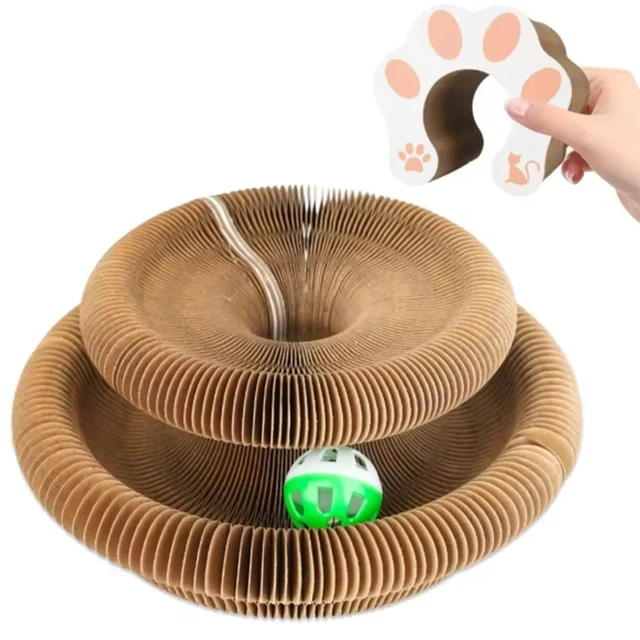Durable Cat Toy Cat Accordion Magic Organ Cat Scratching Board Cat Toy Ball Scratch Pad Cat Scratcher Kitty Kurlz 6