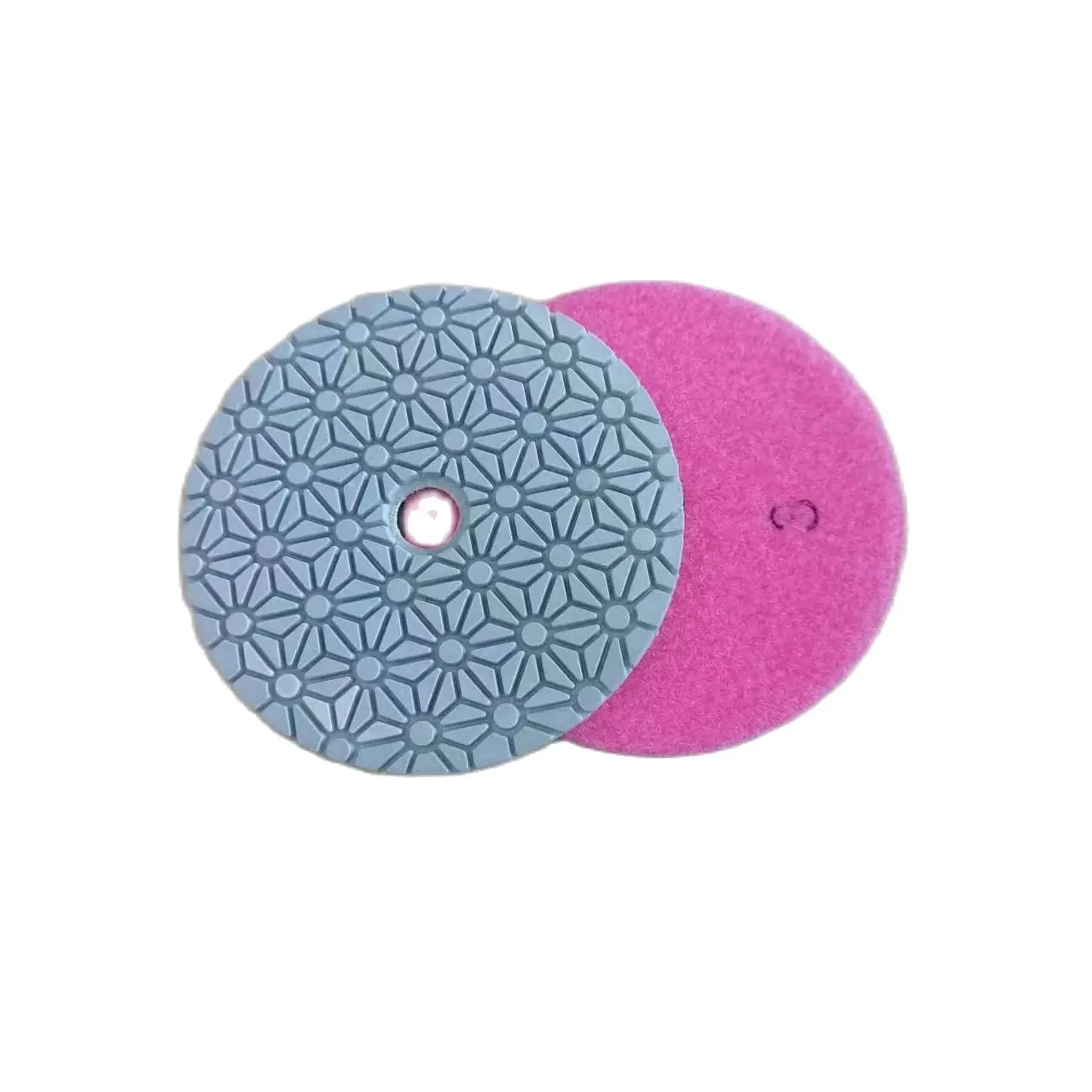 3 Pieces 5 Inch 125mm 3 Steps Abrasive Diamond Wet Polishing Pad Sheet For Grinding Marble Granite Ceramic Glass Stone Concrete