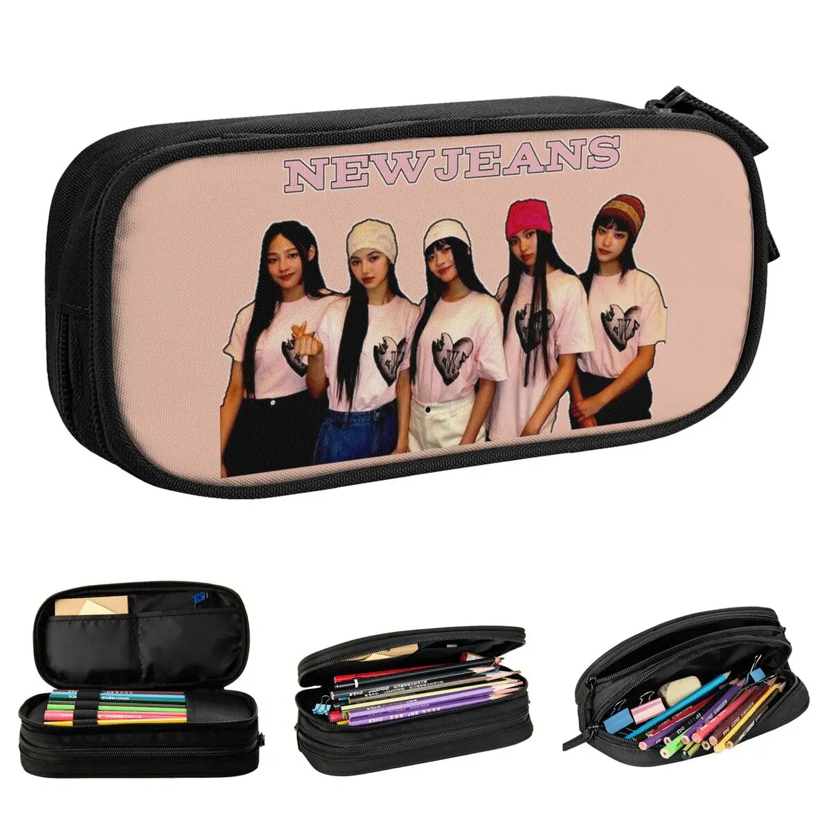 

Kpop NewJeans Idol Pencil Cases Creative Pen Holder Bag for Student Large Storage School Supplies Zipper Pencilcases