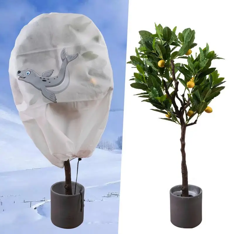 

Plant Covers With Drawstring Reusable Anti Freeze Protection Frost Protect Blanket Durable Tree Shrub Winter Warm plant Cover