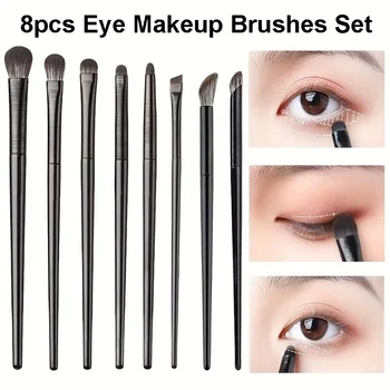 8pcs Eyes Makeup Brushes Set Professional Soft Contouring Eyeshadow Eyeliner Eyebrow Brush Facial Beauty Cosmetic Brushes Tool 1