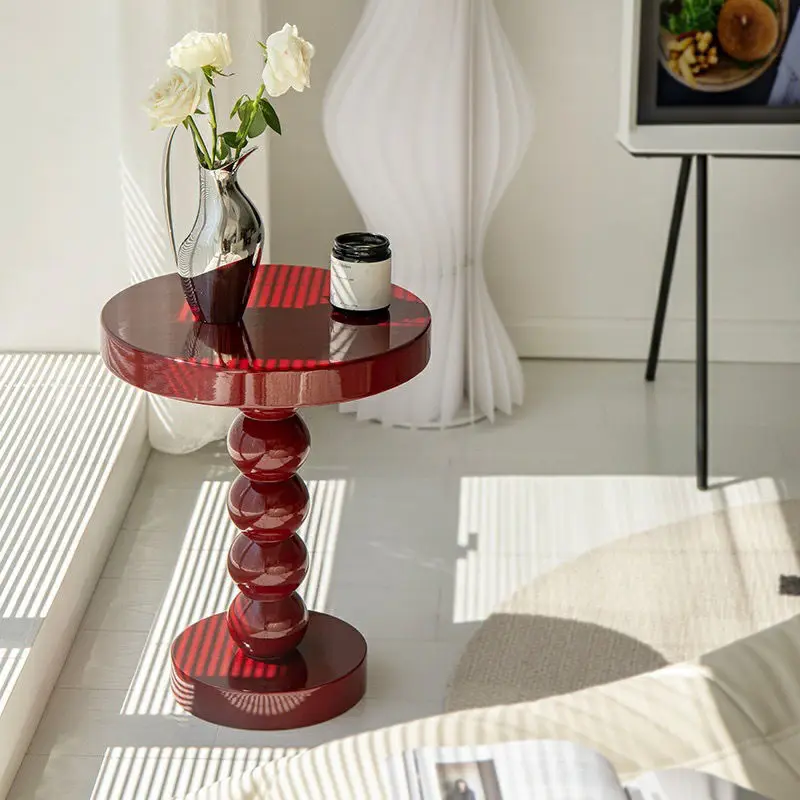 H15 Modern Concise Small Round Table Bedroom Coffee Table Living Room End  Table Anti-Skid Mini Side Table Steel Pipe Leg Teapoy - AliExpress