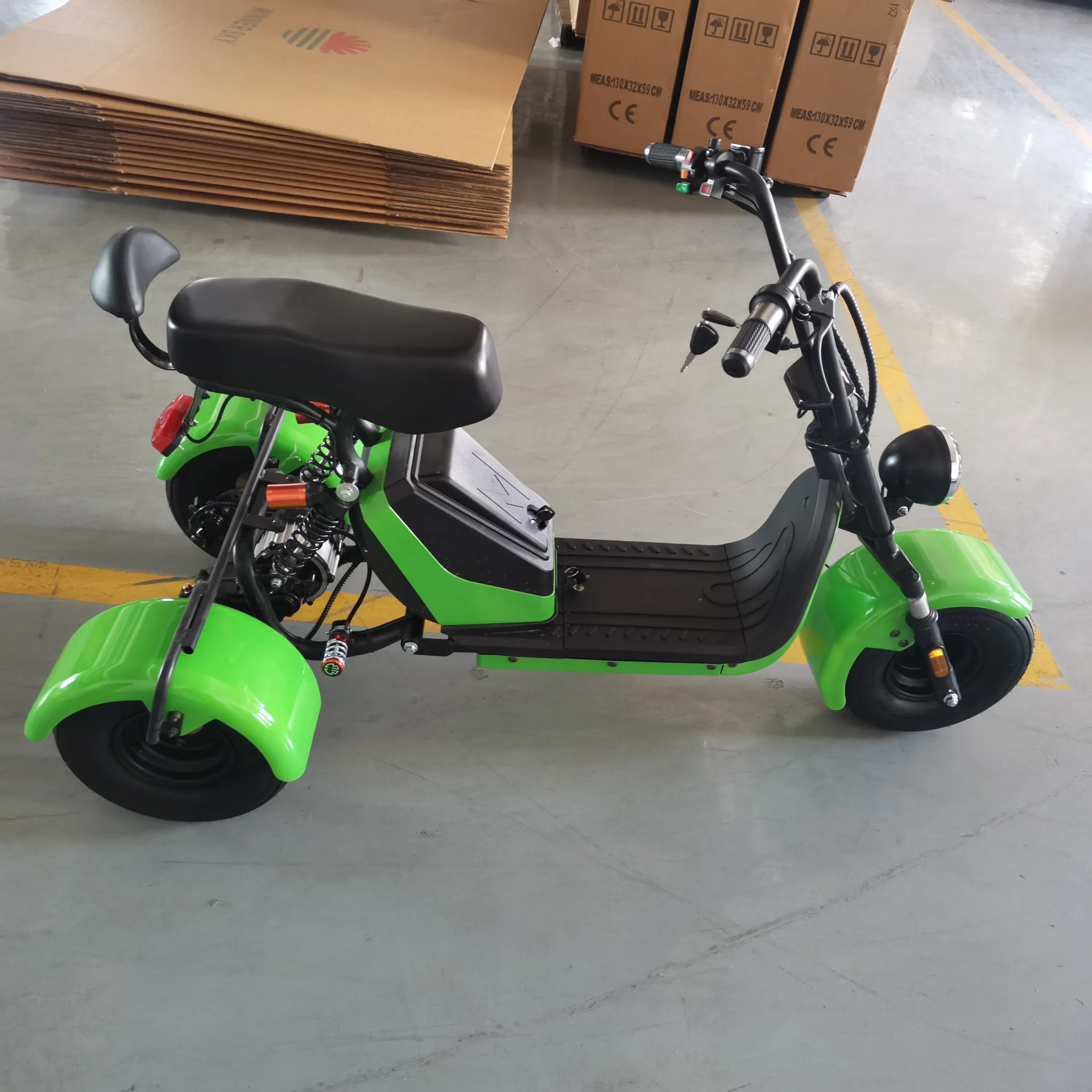 Triciclo eléctrico de tres ruedas para adultos, 1500W, 48V, 20Ah, 45