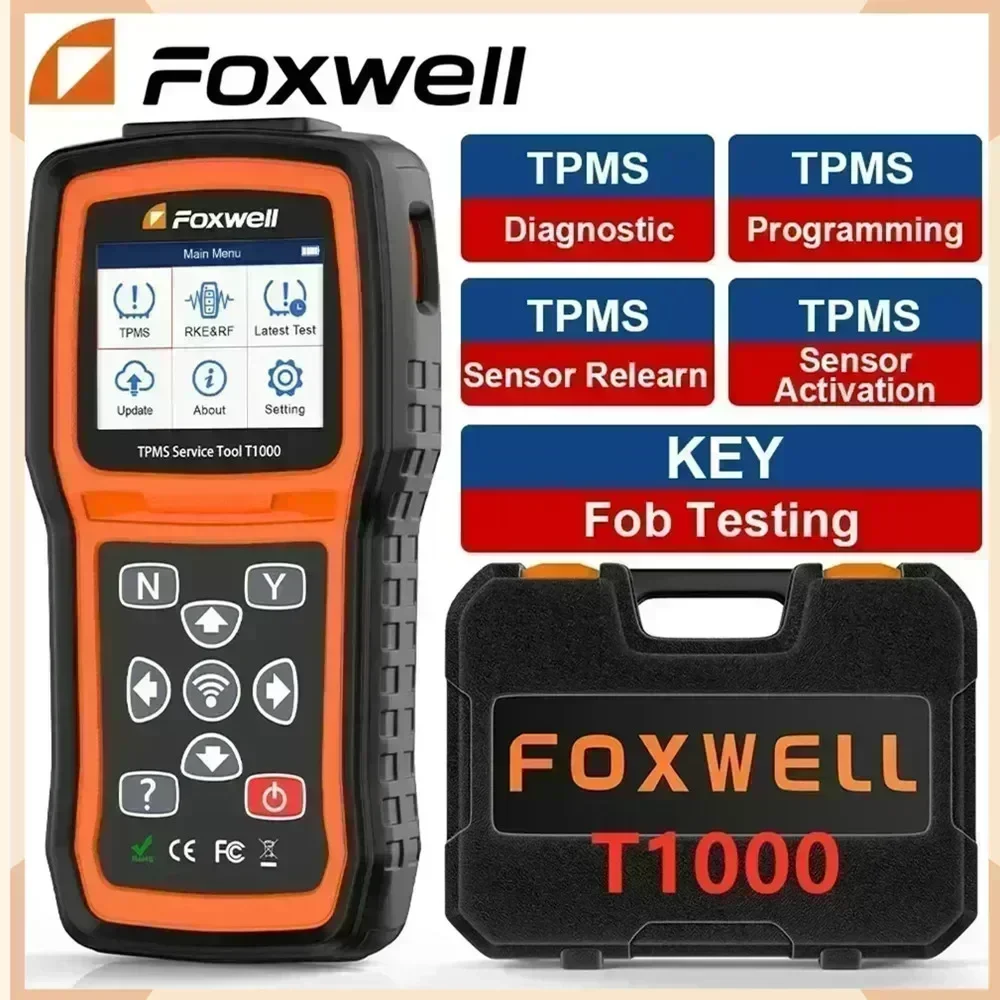 Foxwell T1000 TPMS programming tool foxwell scanner Auto Tester Sensors tpms activation tool Check RF Key tire sensor key tester tire pressure monitor car diagnostic tool