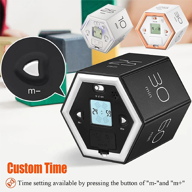 Ticktime Pomodoro Timer, Productivity Timer Cube, Hexagon Magnetic Flip  Focus