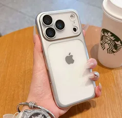 Matte Hard Plating Ultra Slim Shockproof Case with Anti - Fingerprint Full Camera Protection - iPhone 17 Pro (Silver)