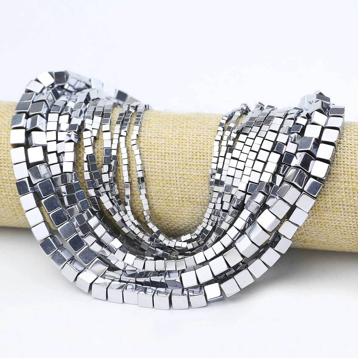 15'' Silvery Plated Cube Hematite Natural Stone Square Spacer Loose Beads  For Jewelry Making Bracelets Necklaces DIY Accessories - AliExpress