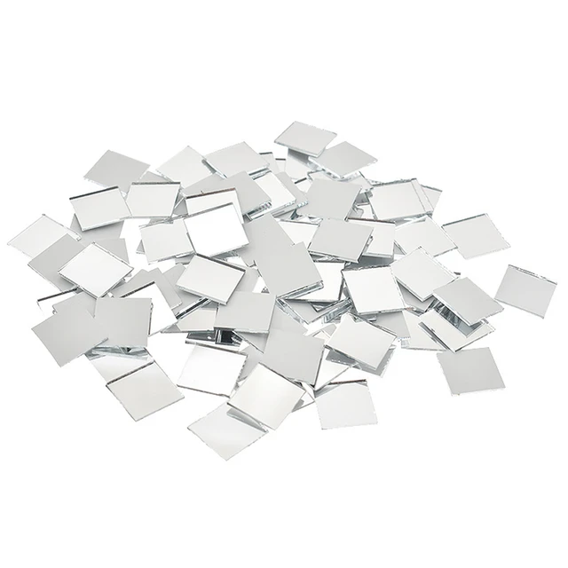 100Db Üveg Tükör Mozaik Kis Négyzet Alakú Csempe Diy Önmagasztó Falmatrica Kézműves Fali Műalkotás Otthoni Dekoráció 10X10 Mm - Image 6