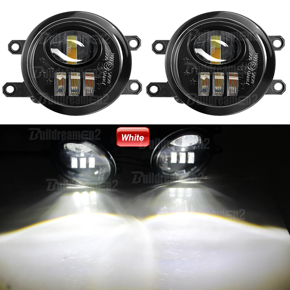 مجموعة مصابيح ضباب ليد للسيارة ، مصباح قيادة ، عدس...