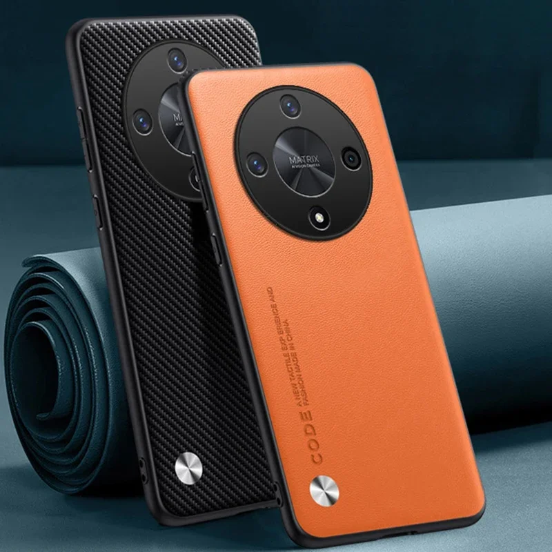Premium PU Leather Shockproof Silicone Phone Case - Full Protection Back Cover
