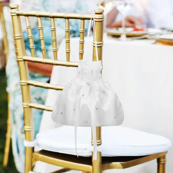 Borsa da Sposa dal Design Semplice con Coulisse, Borsa per Damigella, Porta Caramelle, Porta Soldi, Pochette per Ballo, Bomboniera per Matrimonio