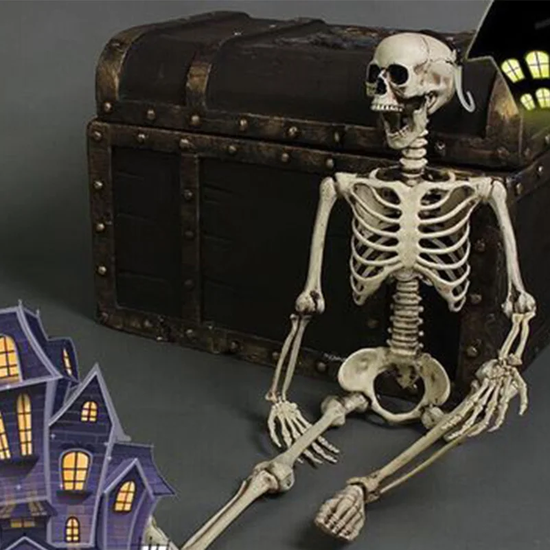 

ZK30 Halloween Decoration For Home 170CM Plastic Skull Skeleton For Bar Halloween Cosplay Skeleton Children Haunted House Decor