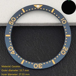Premium Flat Ceramic Bezel Insert - 33.7mm x 27.5mm - Watch Replacement Accessory (6)