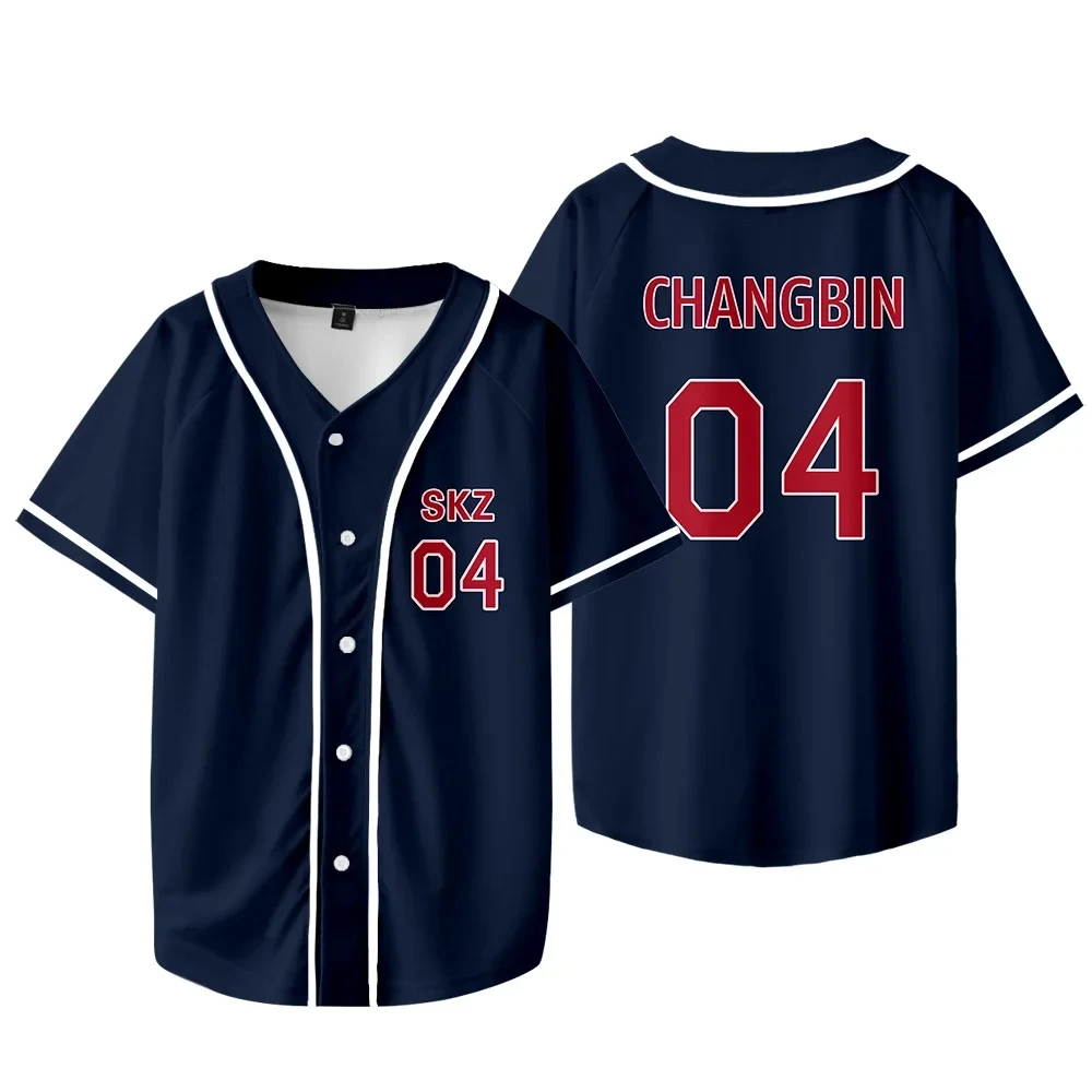 KPOP FELIX BANGCHAN CHANGBIN HYUNJIN SEUNGMIN LEE KNOW Baseball Jersey T-shirt Short Sleeve Graphic Women Men Oversized Tees 3
