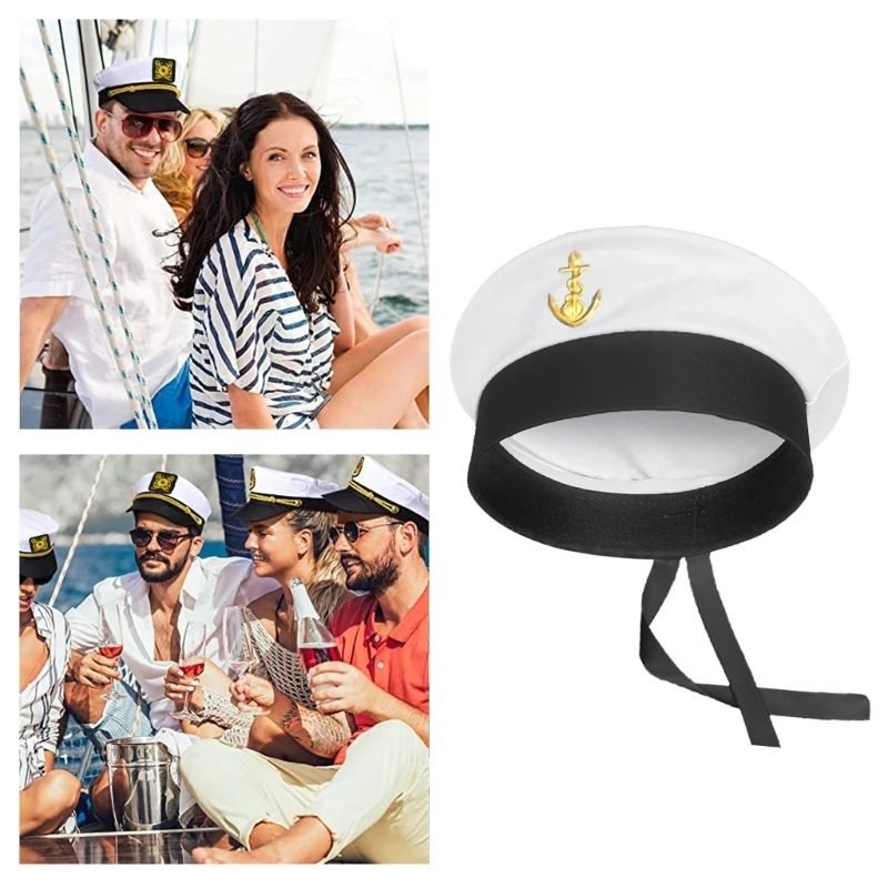 Yacht Captain Hat Sailors Snapbacks Sea Navy Costume Accessory Men Womens Marine Cosplay