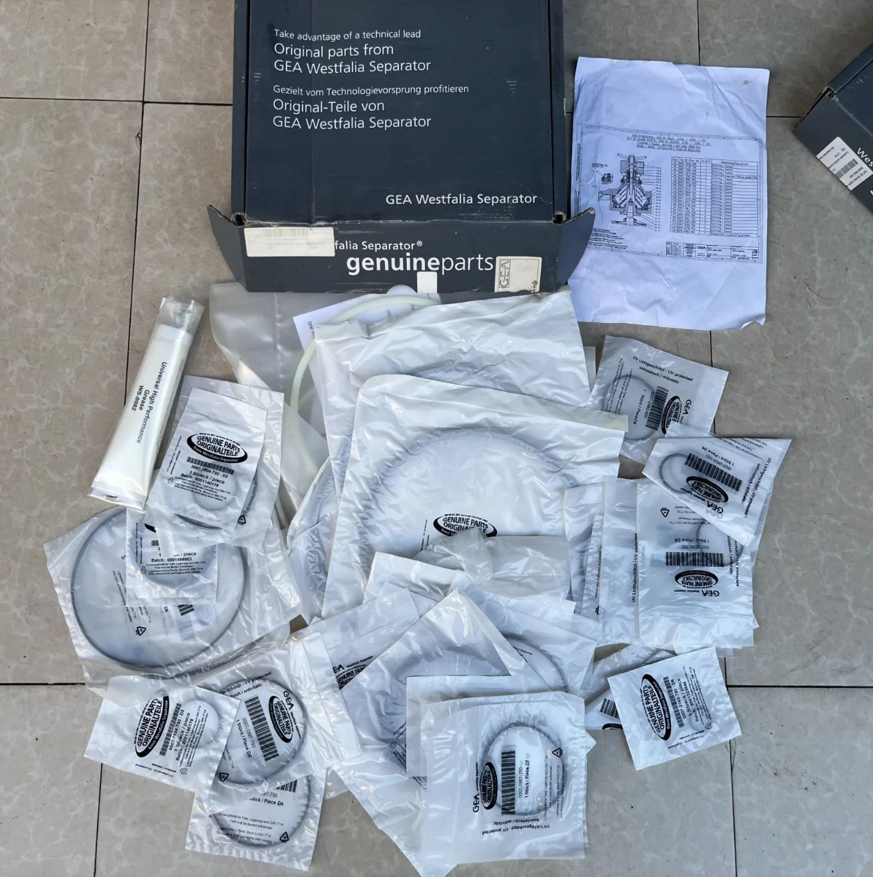 Per 1 Set German Gea Westfalia Separator Repair Kit 20659902000 Ricambi Originali