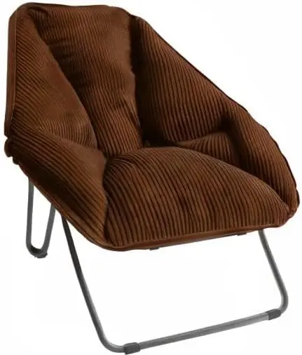 Foldable Portable Hexagon Metal Frame Folding Corduroy Soft Dish Chairs for Dorm Rooms, Bed Rooms, Gaming