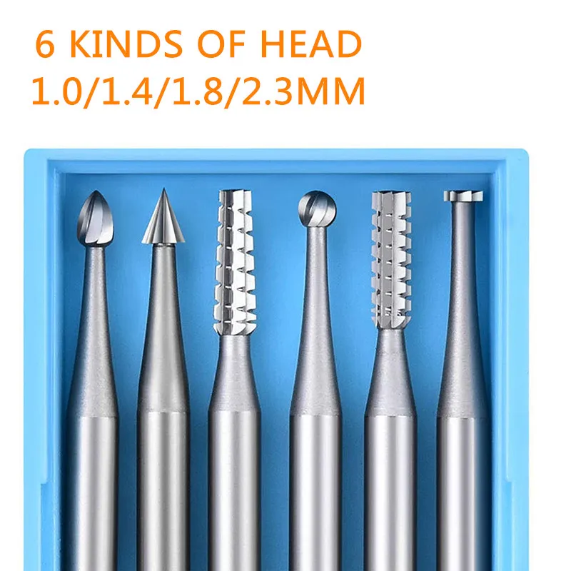 6pcs/set 2.35 Handle Tungsten Steel Engraving Cutter Electric Hollow New 204 Threading Machine Olive Core Carving Cut 1.0-2.3mm - Image 2