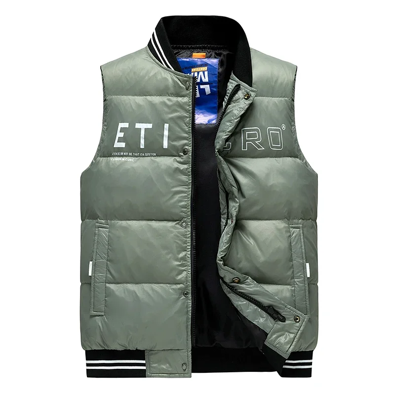 Outdoor Warm Stand Collar Causal Sleeveless Men Jacket Winter Padded Waistcoat Male Clothe Duck Down New Fashion Thick Vest Coat