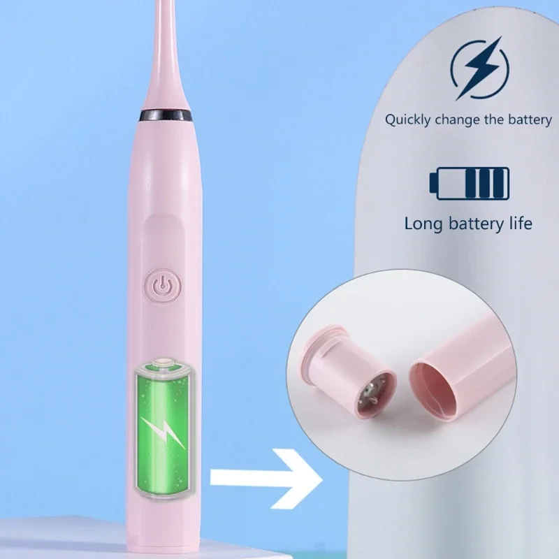 Electric Toothbrush Ultrasonic Electric Toothbrush 5 Modes AA Battery Powered 3 Brush Heads 19800 Vibrations Per