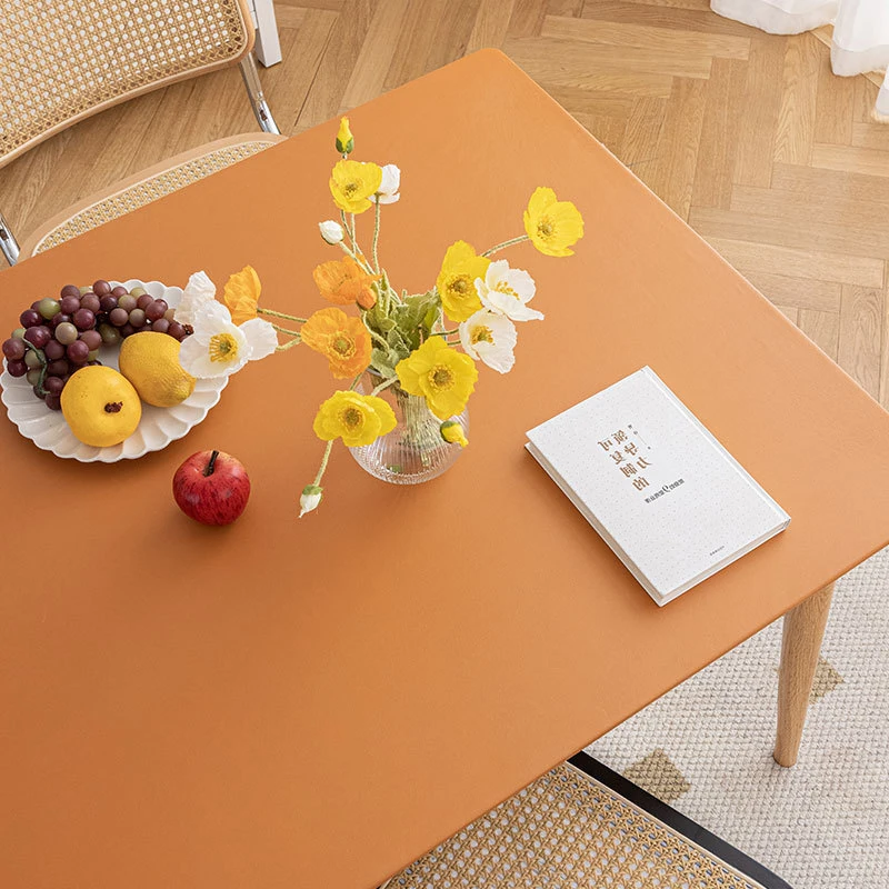 Waterproof Oilproof Tablecloth PU Leather Table Cover Student Desk Mat