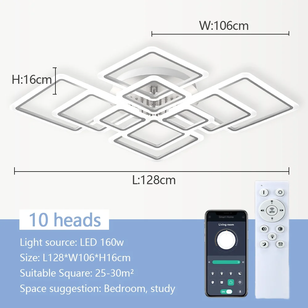 Modern Nordic LED Pendant Light - Square Ceiling Chandelier for Home Decor
