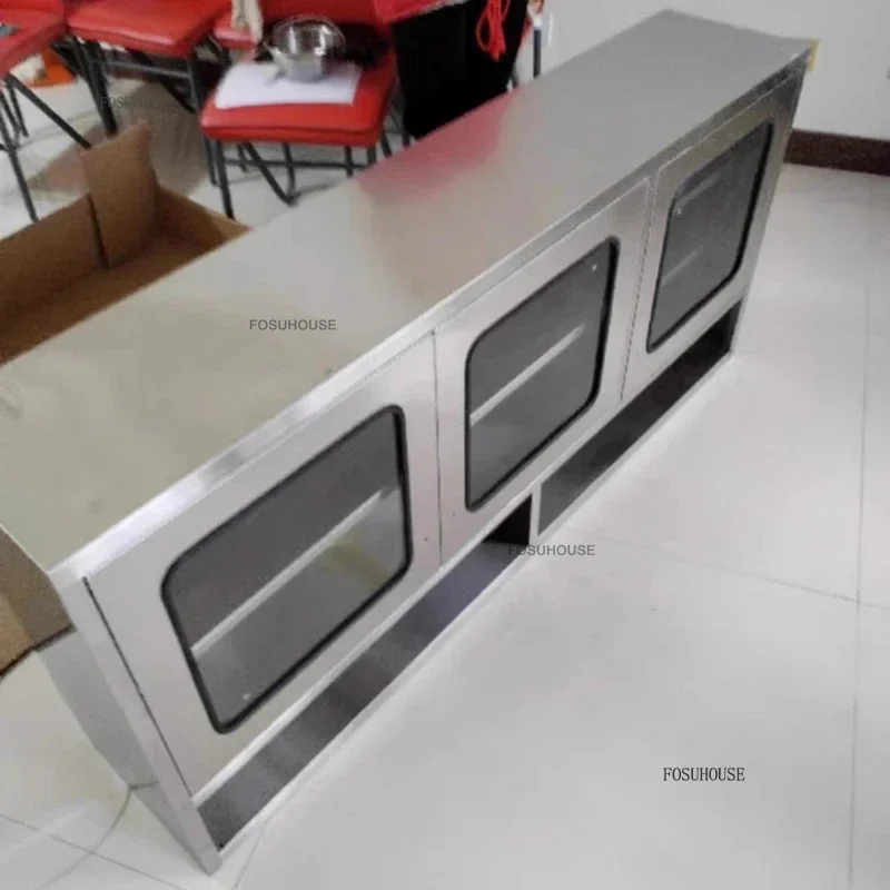Wall Mounted Storage Cabinet Nordic Stainless Steel Kitchen Cabinets European Home Furniture Kitchen Island Balcony Room Cabinet