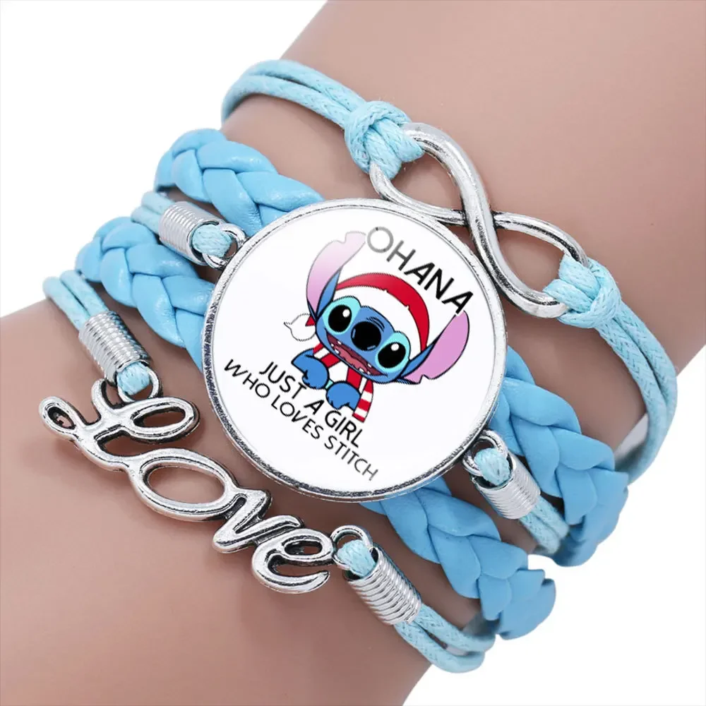 thumbnail image 1 of DisneyStitch-pulsera multicapa azul para niñas, joyería de Anime Lilo & Stitch, pulsera de gemas de tiempo, regalo de cumpleaños para niños, 1 of 5