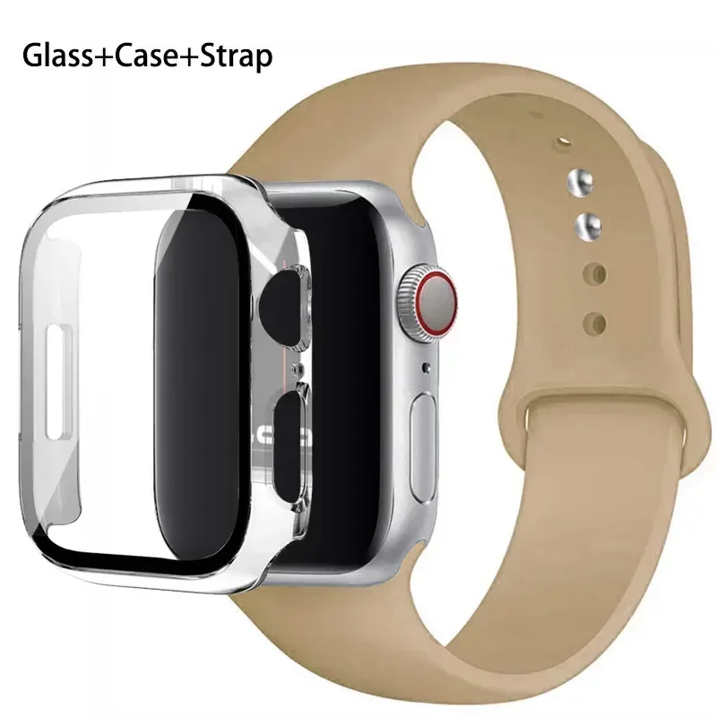 Premium Silicone Watchband Set with Glass Protector & Strap