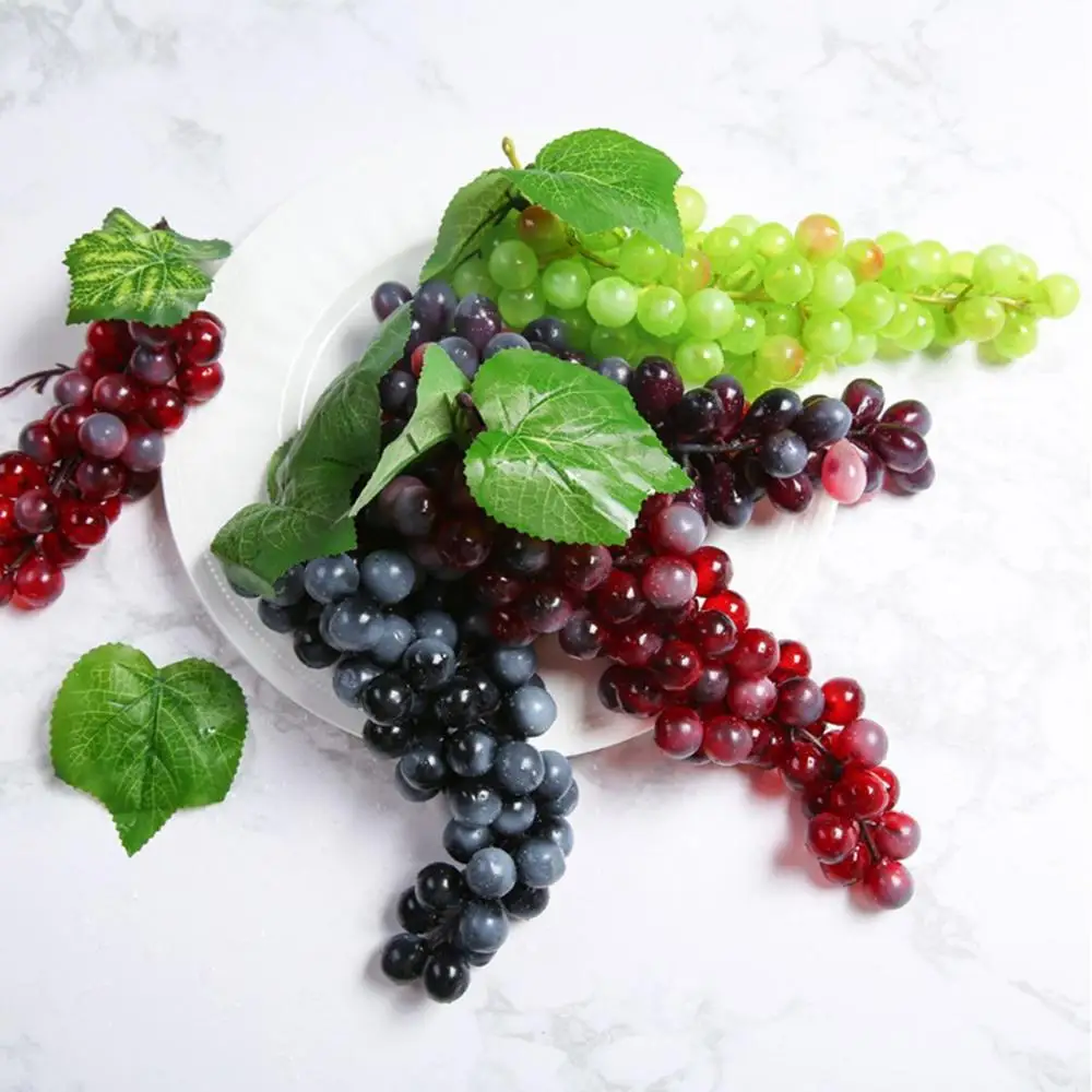 Artificial Simulation Fruit Grapes Plastic Leaves Christmas Home Garden Wedding Party Decoration Props