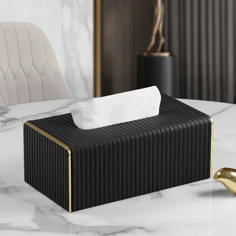 Exquisite Streak European Style Leather Tissue Box, High Quality, Hotel, Living Room, Bathroom, Home Decor, New 3
