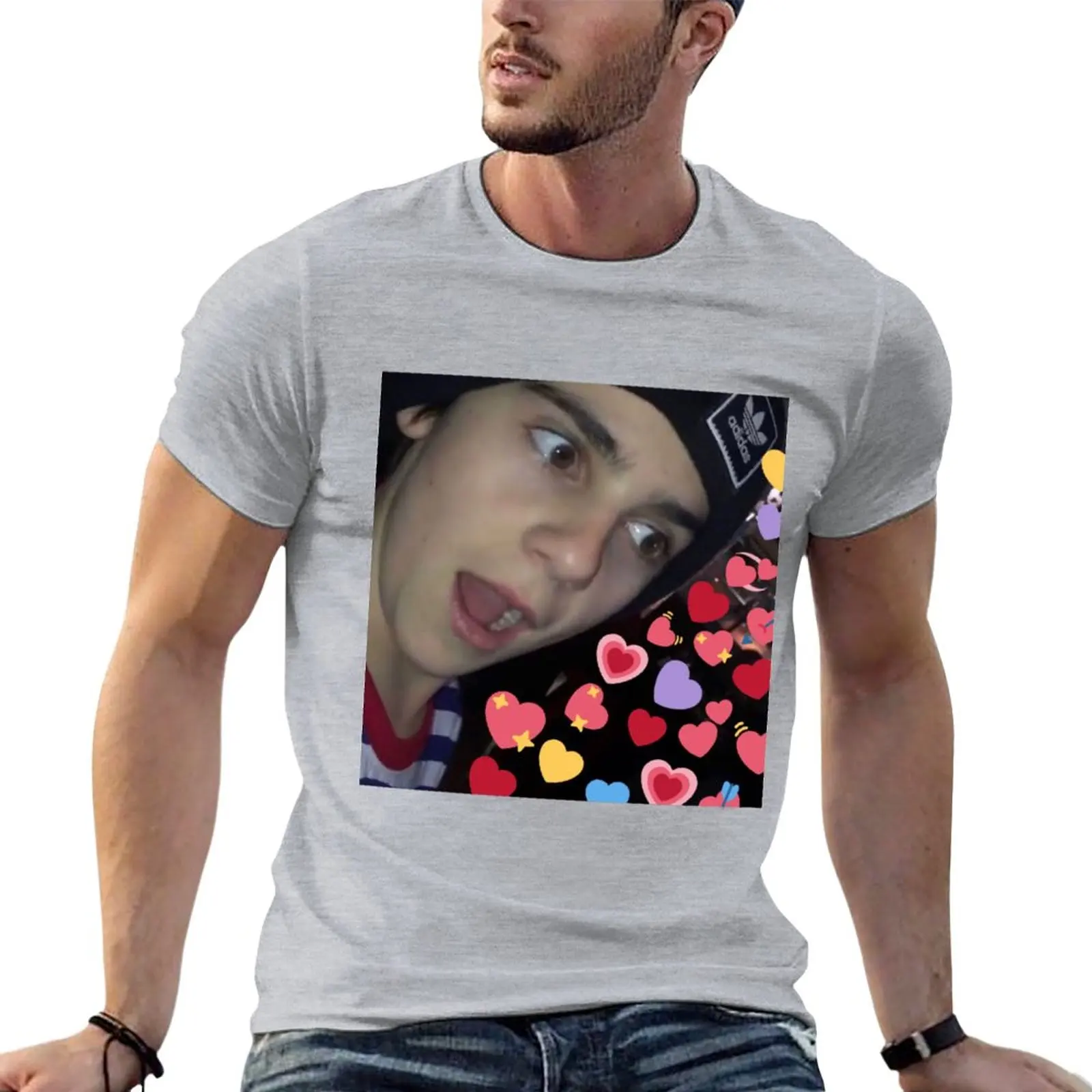 

jack dylan grazer heart T-Shirt korean fashion quick-drying customs shirts graphic tees T-shirts for men cotton