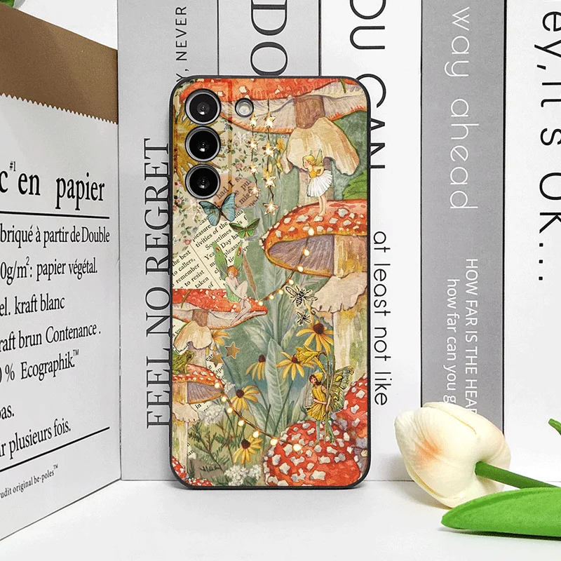 Cartoon Mushroom Collage Art Phone Case - Soft Cover s