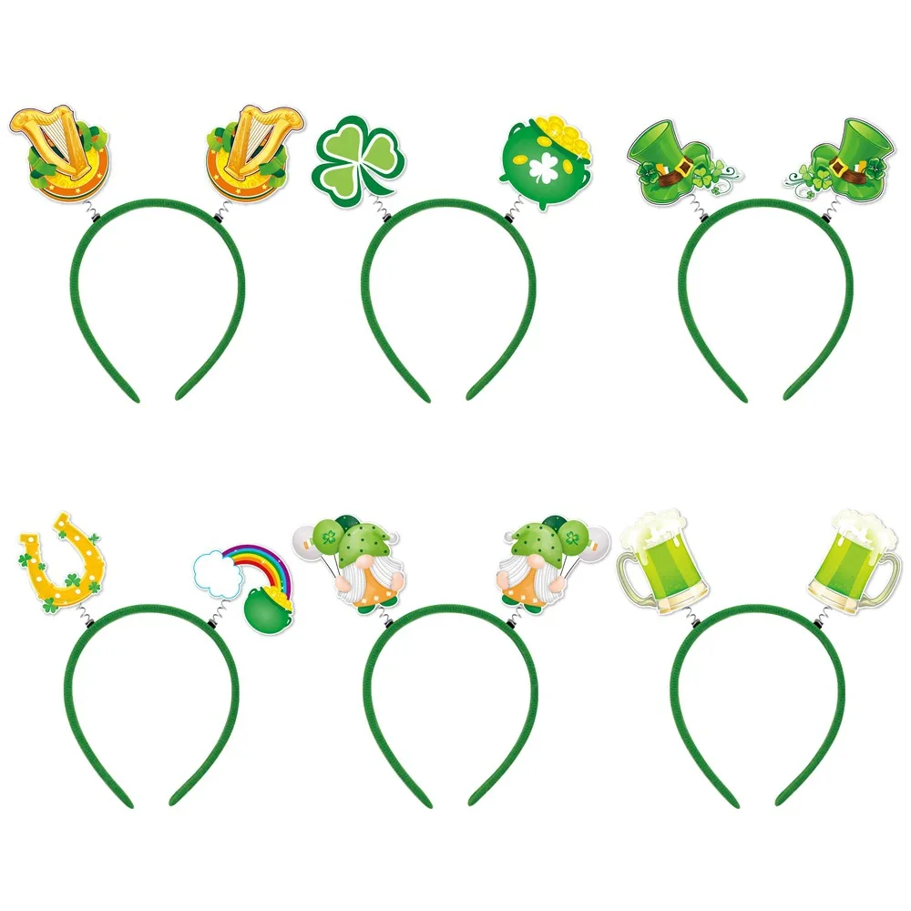 

Irish National Day Hair Hoops St. Patrick's Day Clover Headpiece Cheer 17th March 2024 Lucky Day Kids Hat Photo Props