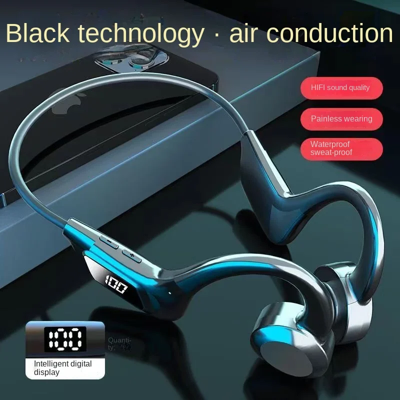 Air Bone Conduction Headphones Bluetooth Wireless Headset IPX5 Waterproof Sport Earphones Lightweight EarHook Support TF Card