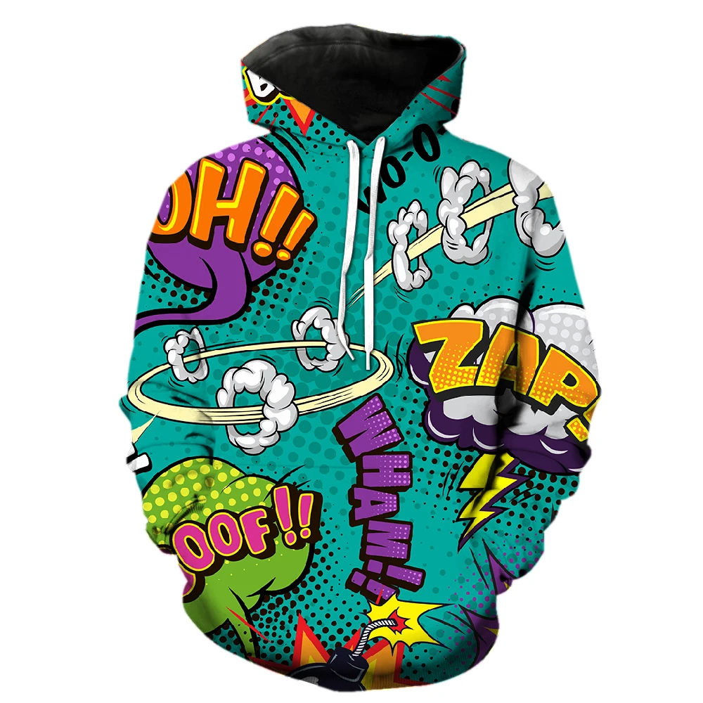 Rainbow doodle Fashion street hipster men clothing 3D printing European