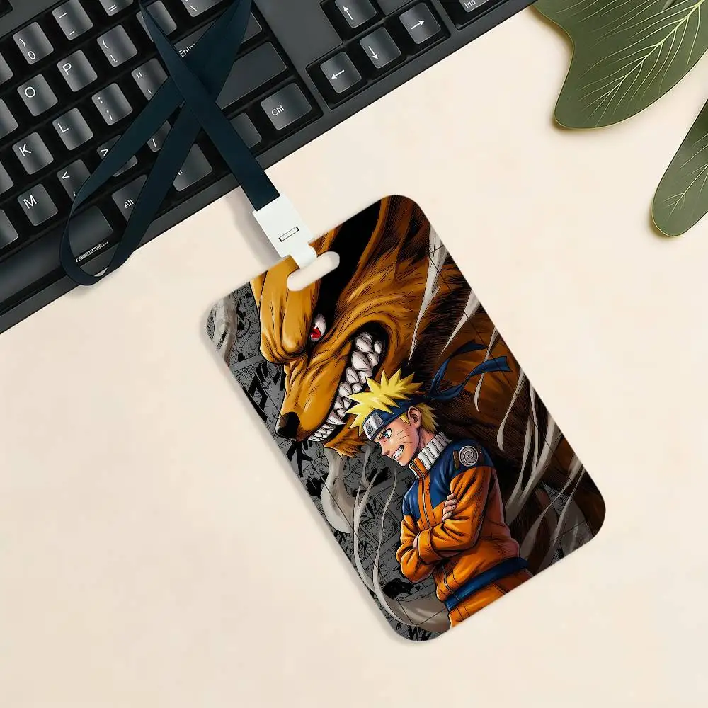 Anime U-Uzumaki N-Naruto Kartenhalter, Kartenetui für Bankkarten, Studentenausweise, U-Bahn- und Arbeitsausweise, Ausweishalter, Türkartenhalter – Detail 3