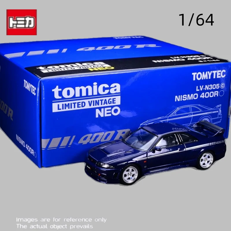 TOMICA TLV 1:64 LV-N305c GTR R33 400R Nismo, alloy die cast static car fashion play model, children's holiday birthday gift.