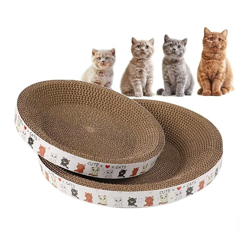 Durable Round Cat Scratcher Pad Grinding Claws Cardboard Corrugated