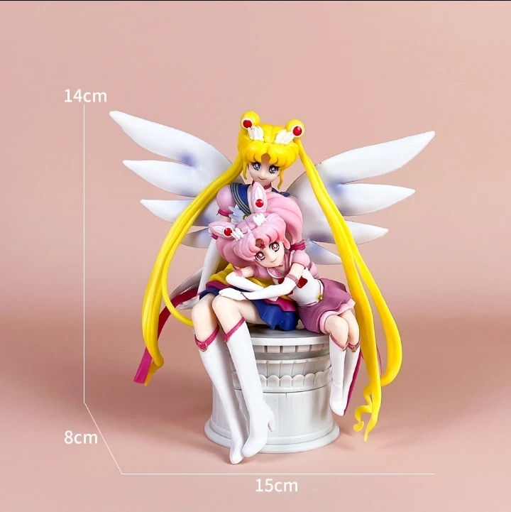 Funny Joy Anime Figures Female Warrior Moon Hare Doll Charm Angel Sailor  Hare Kawaii  PVC Model Cake Decoration Gift For Girls